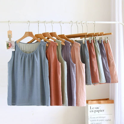 Solid Cotton Gauze Tank & Shorts Set - image 0