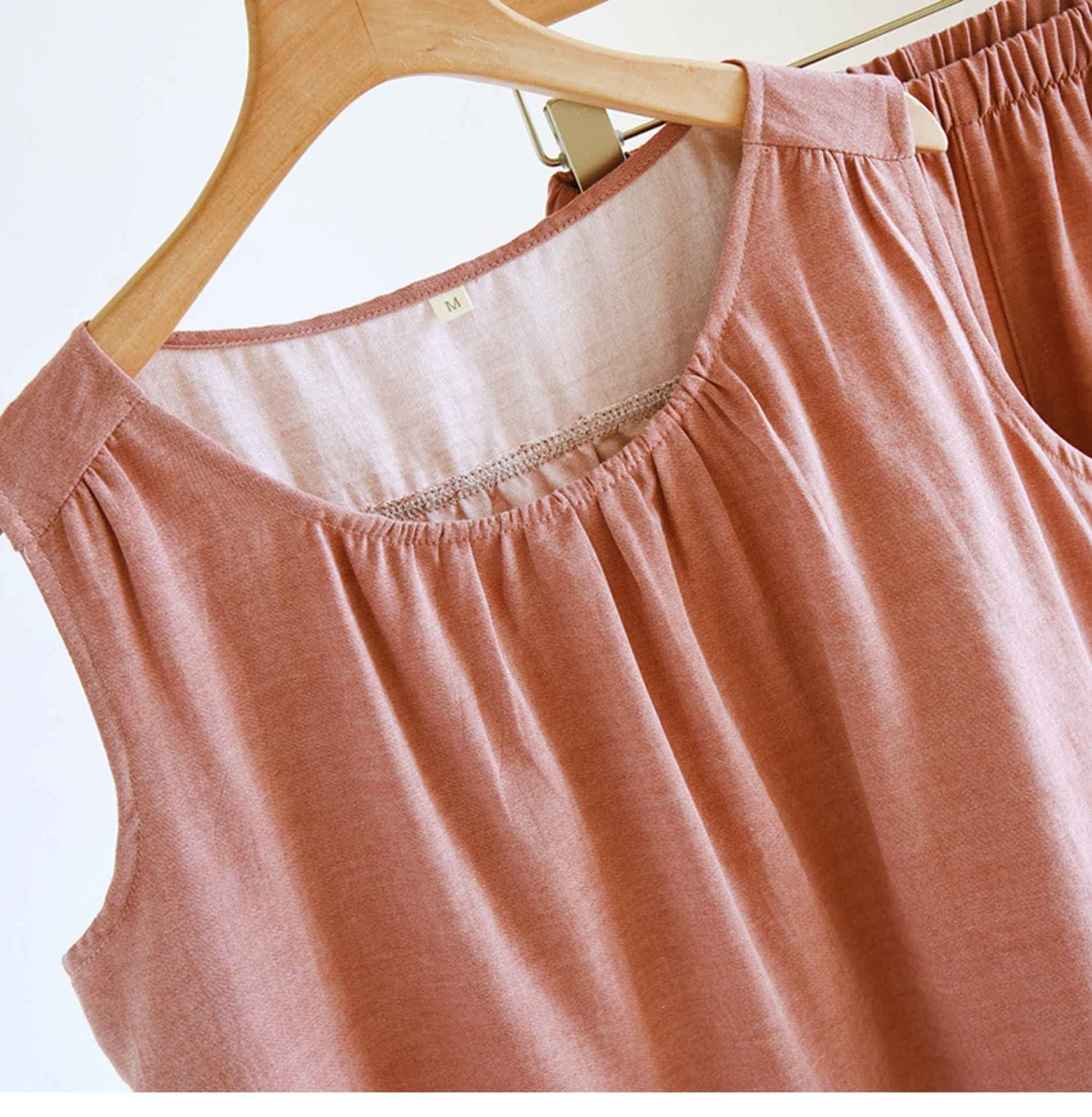 Solid Cotton Gauze Tank & Shorts Set - image 4