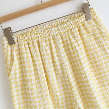 Plaid Cotton Gauze Pajamas with Embroidered Trim - image 19