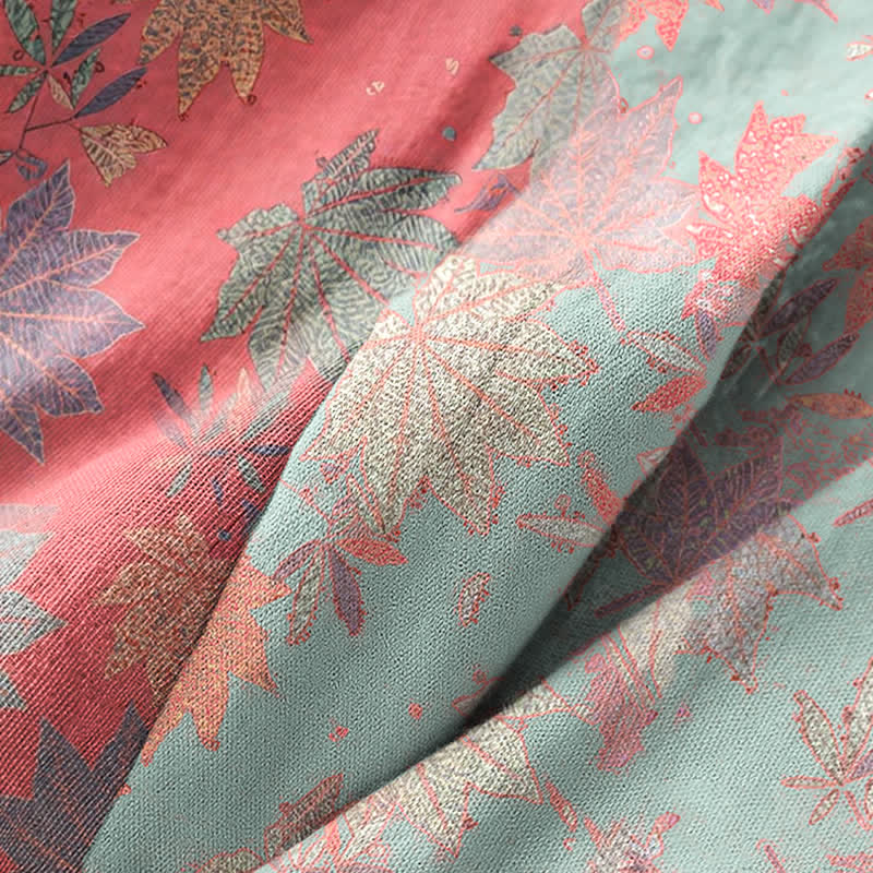 Double Gauze Maple Leaf Cotton Kimono Robe - image 7