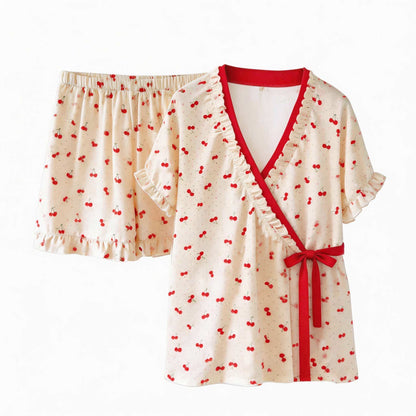 Cherry Polka Dot Ruffle Sleeve Pajamas - image 4