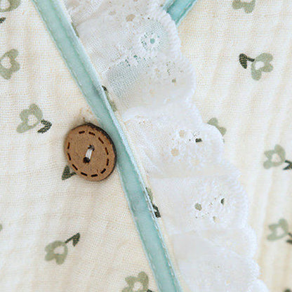 Short Sleeve Kimono Floral Cotton Pajama Set - image 14