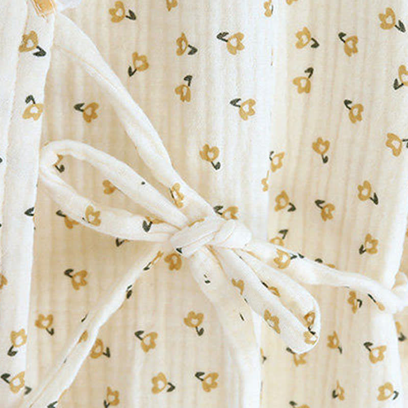 Short Sleeve Kimono Floral Cotton Pajama Set - image 6