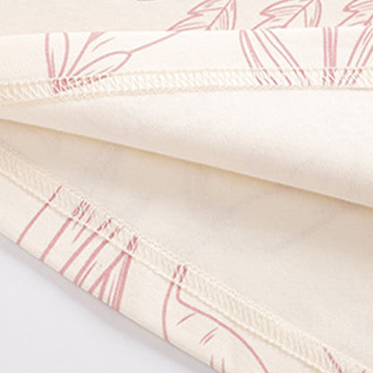 Elegant Floral Cotton Round-neck Pajama Set - image 6