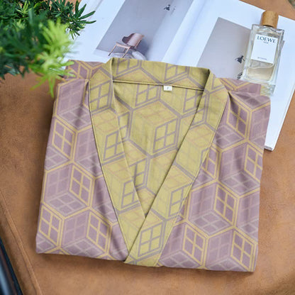 Geometric Hexagon Cotton Double Gauze Robe - image 3
