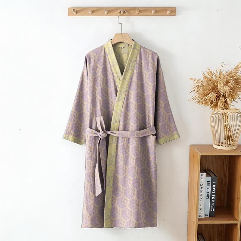 Geometric Hexagon Cotton Double Gauze Robe - image 2