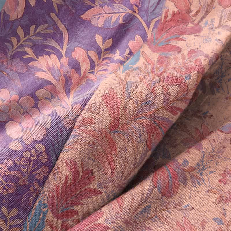 Serene Style Botanical Lavender Cotton Double Gauze Robe - image 7