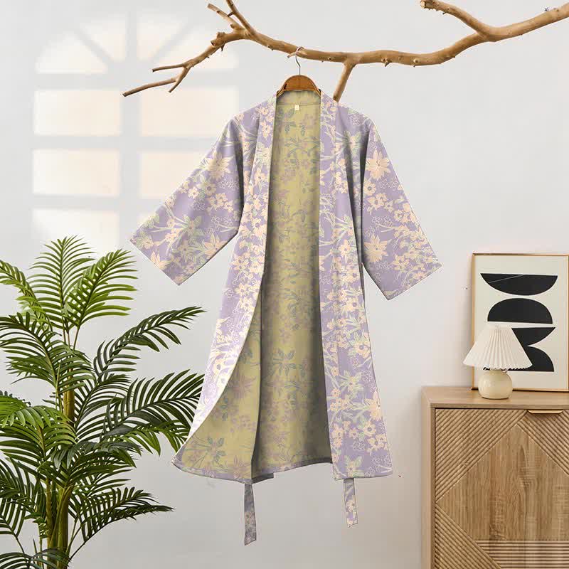 Vintage Rustic Floral Cotton Jacquard Robe - image 15