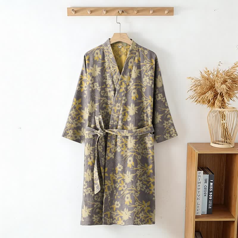 Vintage Rustic Floral Cotton Jacquard Robe - image 23