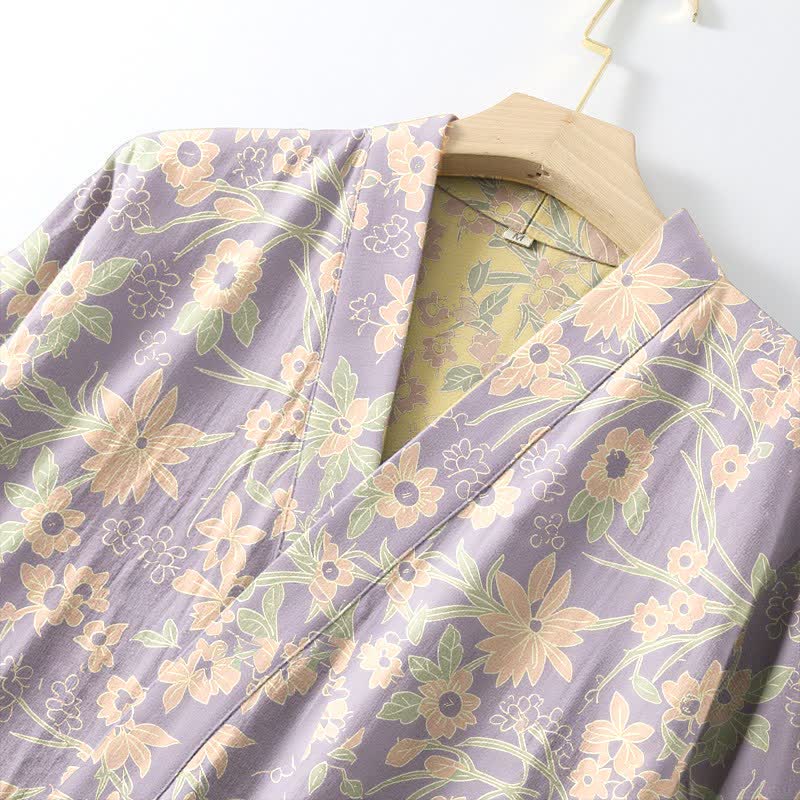 Vintage Rustic Floral Cotton Jacquard Robe - image 18