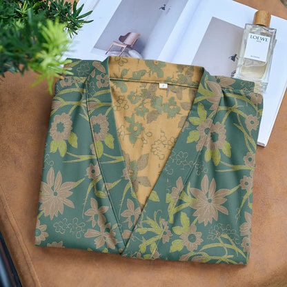 Vintage Rustic Floral Cotton Jacquard Robe - image 10