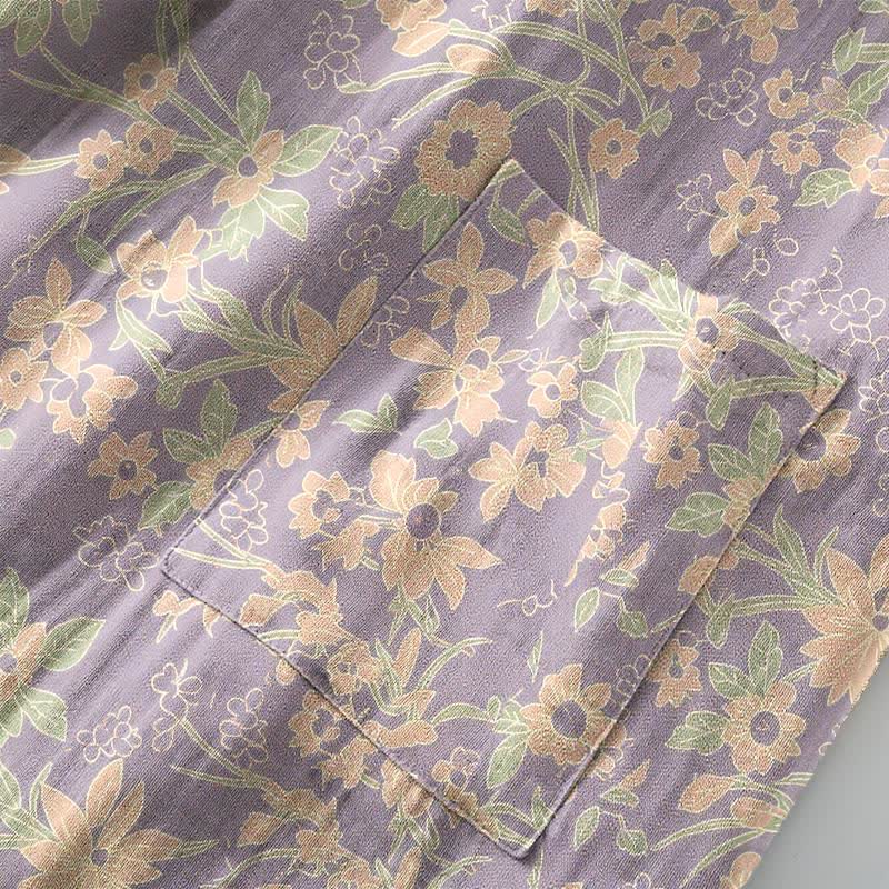 Vintage Rustic Floral Cotton Jacquard Robe - image 20