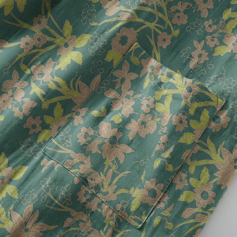 Vintage Rustic Floral Cotton Jacquard Robe - image 13