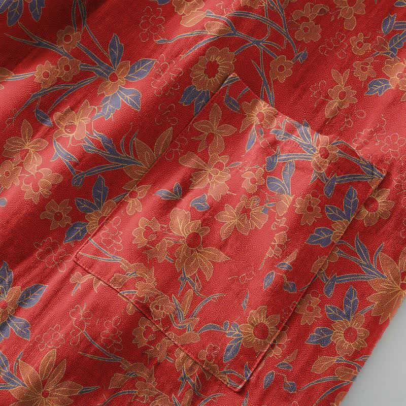 Vintage Rustic Floral Cotton Jacquard Robe - image 5