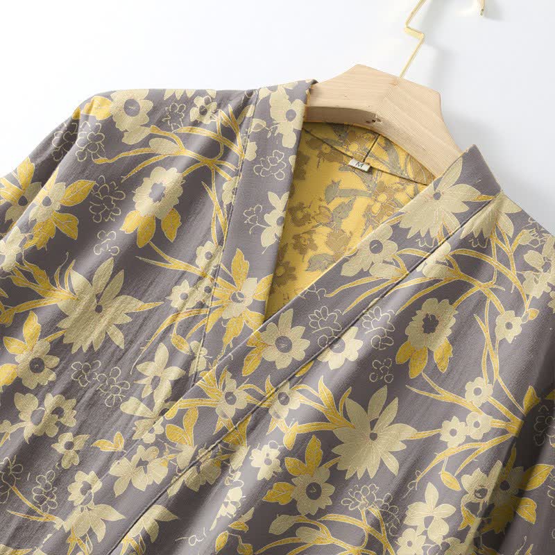 Vintage Rustic Floral Cotton Jacquard Robe - image 25