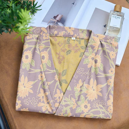 Vintage Rustic Floral Cotton Jacquard Robe - image 17