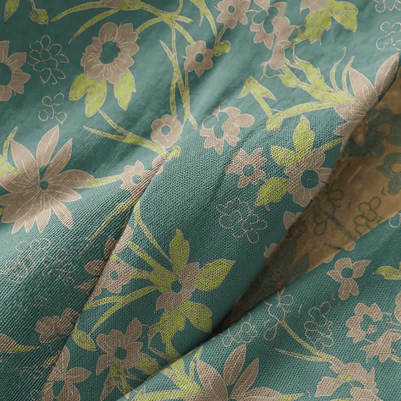 Vintage Rustic Floral Cotton Jacquard Robe - image 12