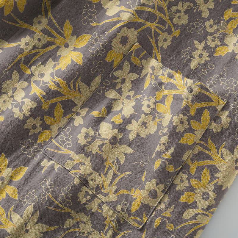 Vintage Rustic Floral Cotton Jacquard Robe - image 26