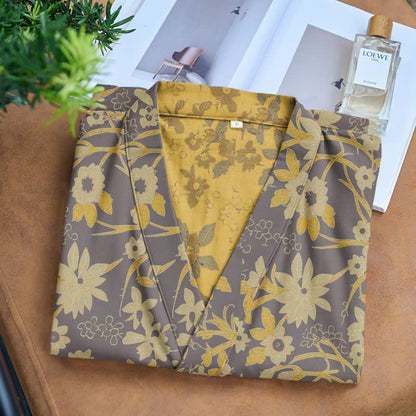 Vintage Rustic Floral Cotton Jacquard Robe - image 24