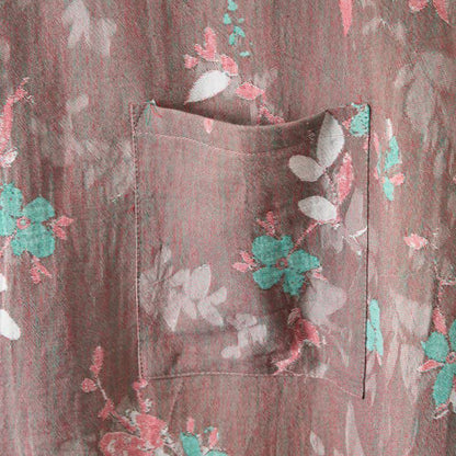 Vintage Floral Cotton Gauze Kimono Robe - image 5