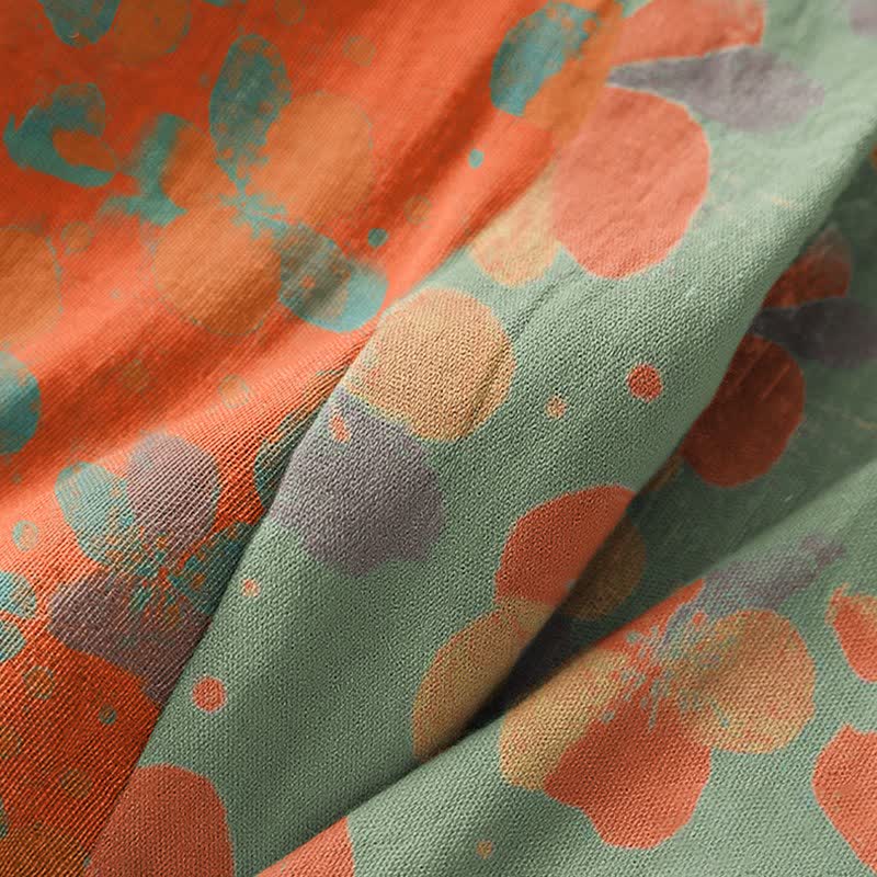 Artistic Floral Cotton Gauze Kimono Robe - image 6