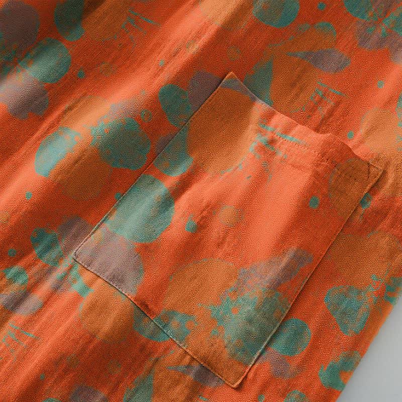 Artistic Floral Cotton Gauze Kimono Robe - image 5