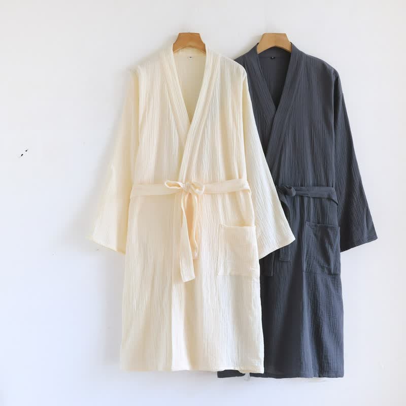 His and Hers Minimalist Cotton Robe - image 3