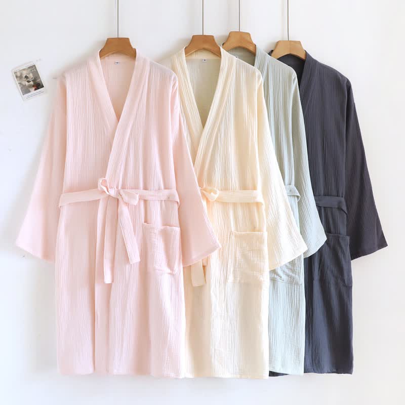 His and Hers Minimalist Cotton Robe - image 1