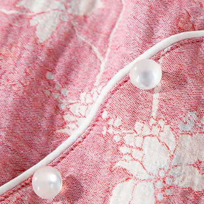 Ownkoti Oriental Pink Floral Cotton Linen Pajamas - image 4