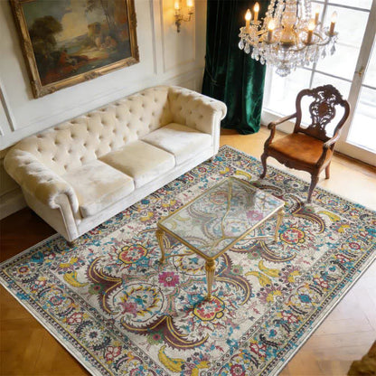 Vintage Persian Bohemian Floor Mat - 95" x 119" - image 0