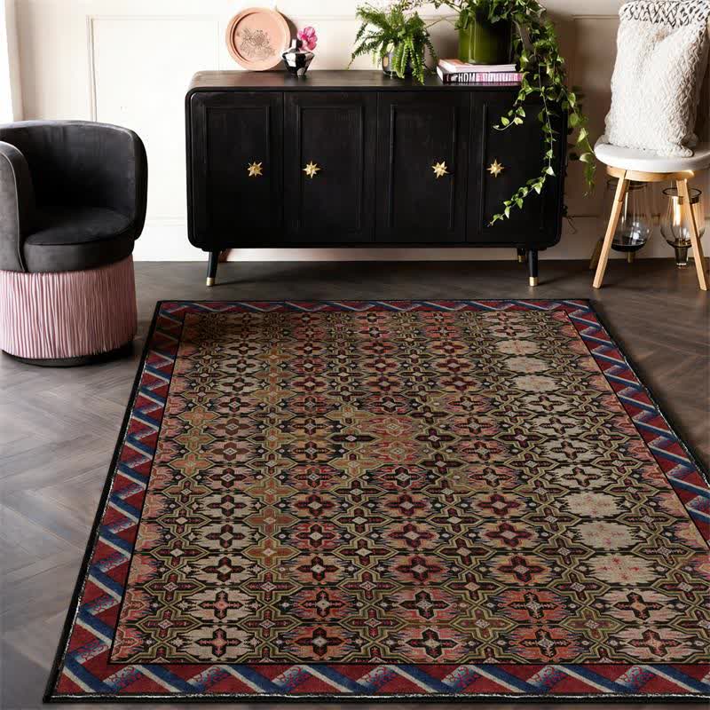 Vintage Persian Geometric Non-Slip Area Rug - image 1