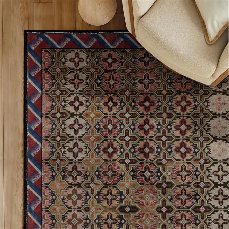 Vintage Persian Geometric Non-Slip Area Rug - image 3