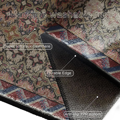 Vintage Persian Geometric Non-Slip Area Rug - image 6