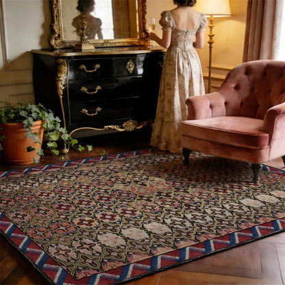 Vintage Persian Geometric Non-Slip Area Rug - 95" x 119" - image 0