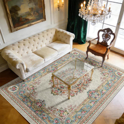 French Chateau Elegant Floral Area Rug - 95" x 119" - image 0