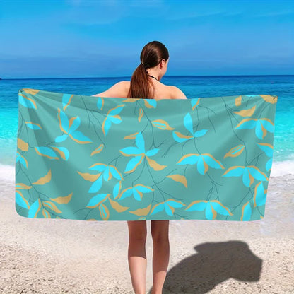 Artistic Botanical Leaf Beach Towel - image 7