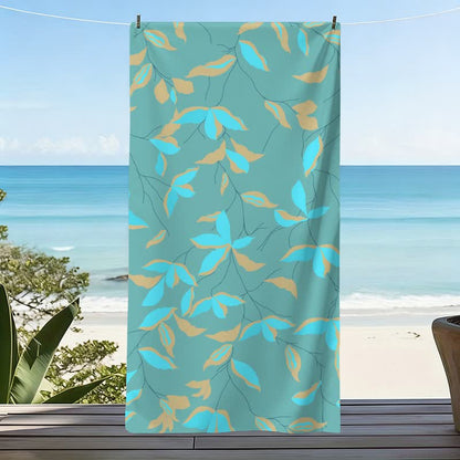 Artistic Botanical Leaf Beach Towel - image 8