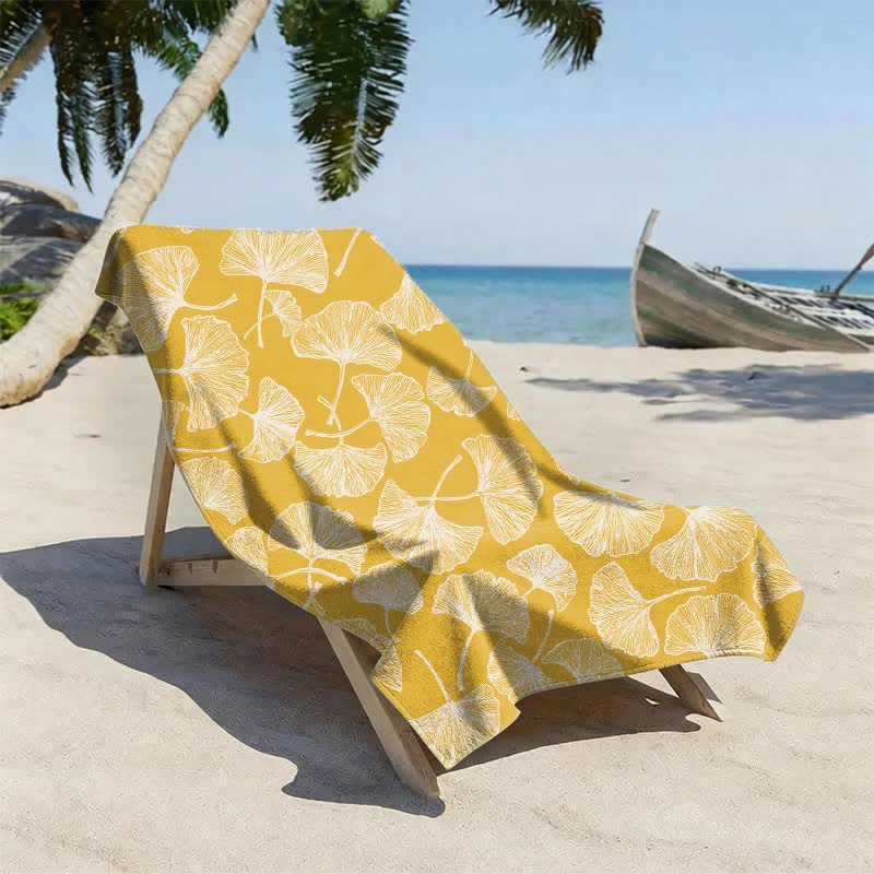 Rustic Ginkgo Biloba Beach Towel - image 5
