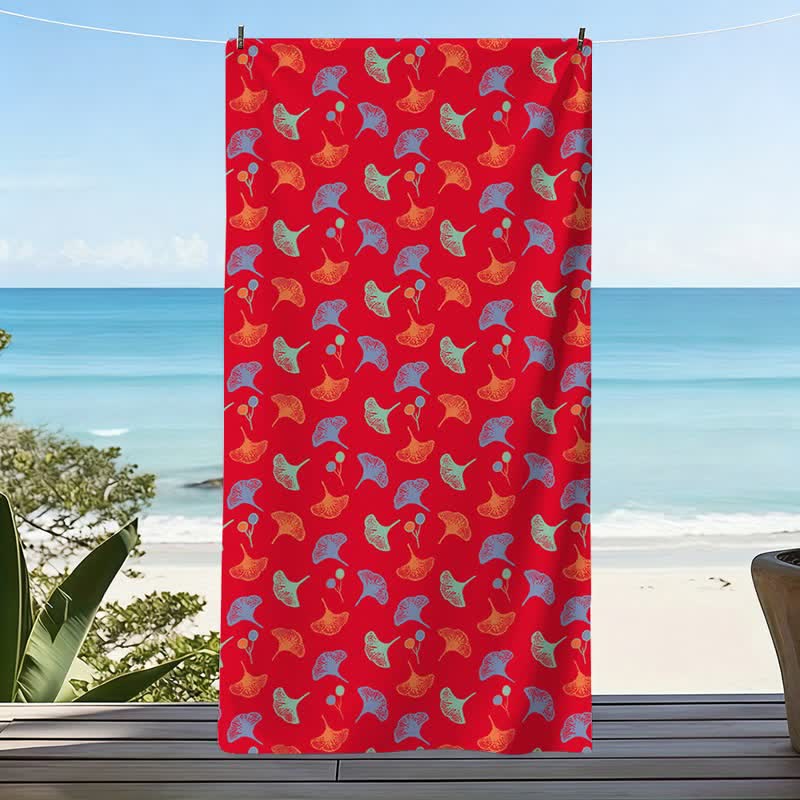 Botanical Ginkgo Leaf Beach Towel - image 11