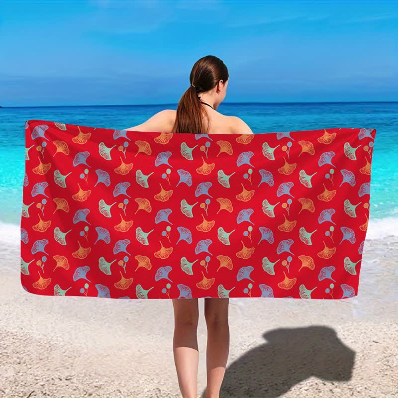 Botanical Ginkgo Leaf Beach Towel - image 10