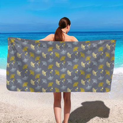 Botanical Ginkgo Leaf Beach Towel - image 14