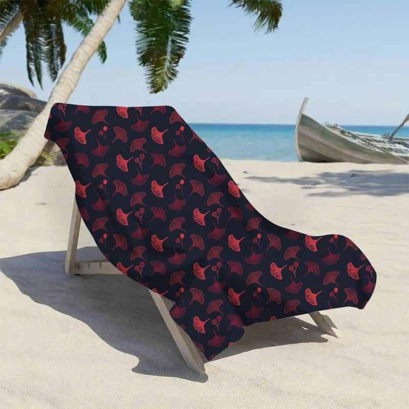 Botanical Ginkgo Leaf Beach Towel - image 5
