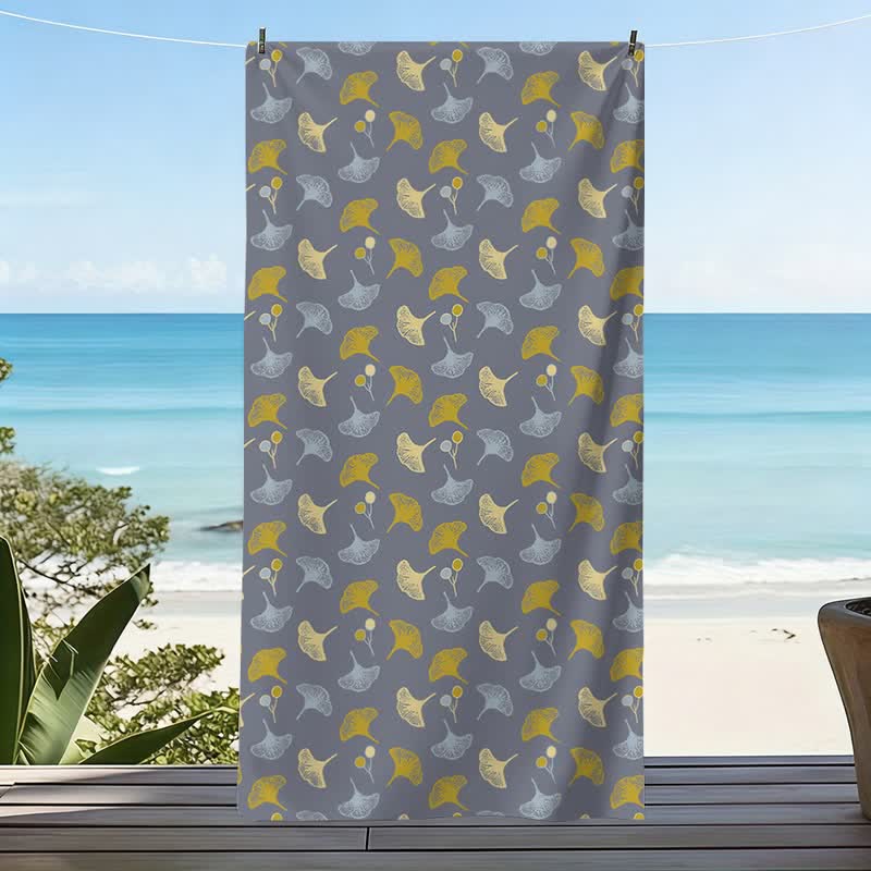 Botanical Ginkgo Leaf Beach Towel - image 15