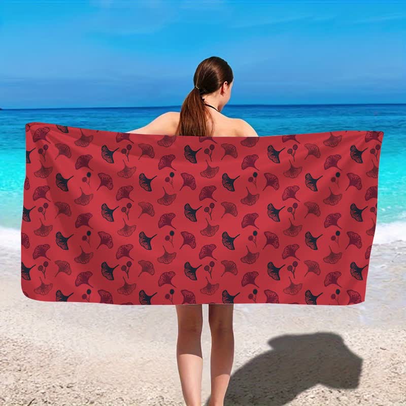 Botanical Ginkgo Leaf Beach Towel - image 2