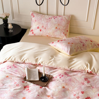 Elegant Pink Floral Cotton Bedding Set - image 5