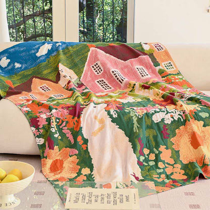 Charming Spring Village Cotton Blanket - image 2