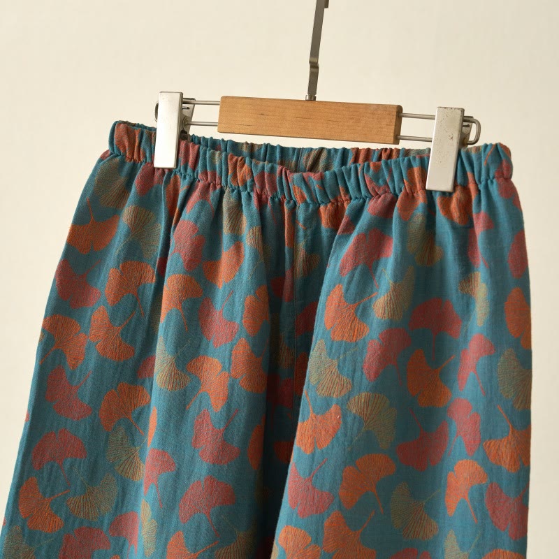 Ownkoti Ginkgo Leaf Cotton Kimono Loungewear Set - image 11