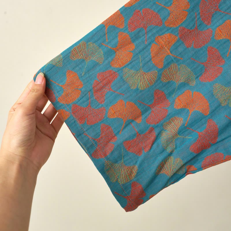 Ownkoti Ginkgo Leaf Cotton Kimono Loungewear Set - image 10