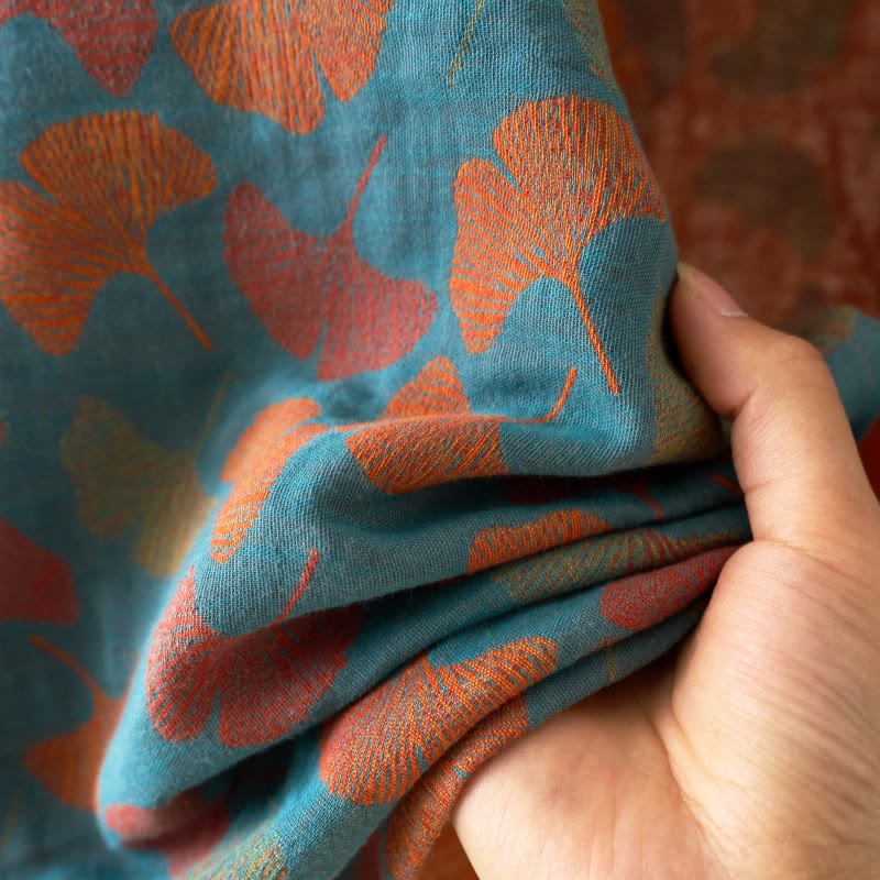 Ownkoti Ginkgo Leaf Cotton Kimono Loungewear Set - image 6