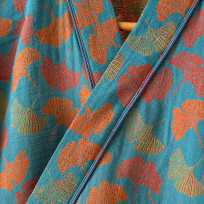 Ownkoti Ginkgo Leaf Cotton Kimono Loungewear Set - image 4